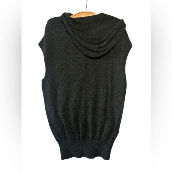 ROBBI & NIKKI Cashmere Wool Blend Tunic Sweater hoodie sleeveless Gray size M - Picture 8 of 9
